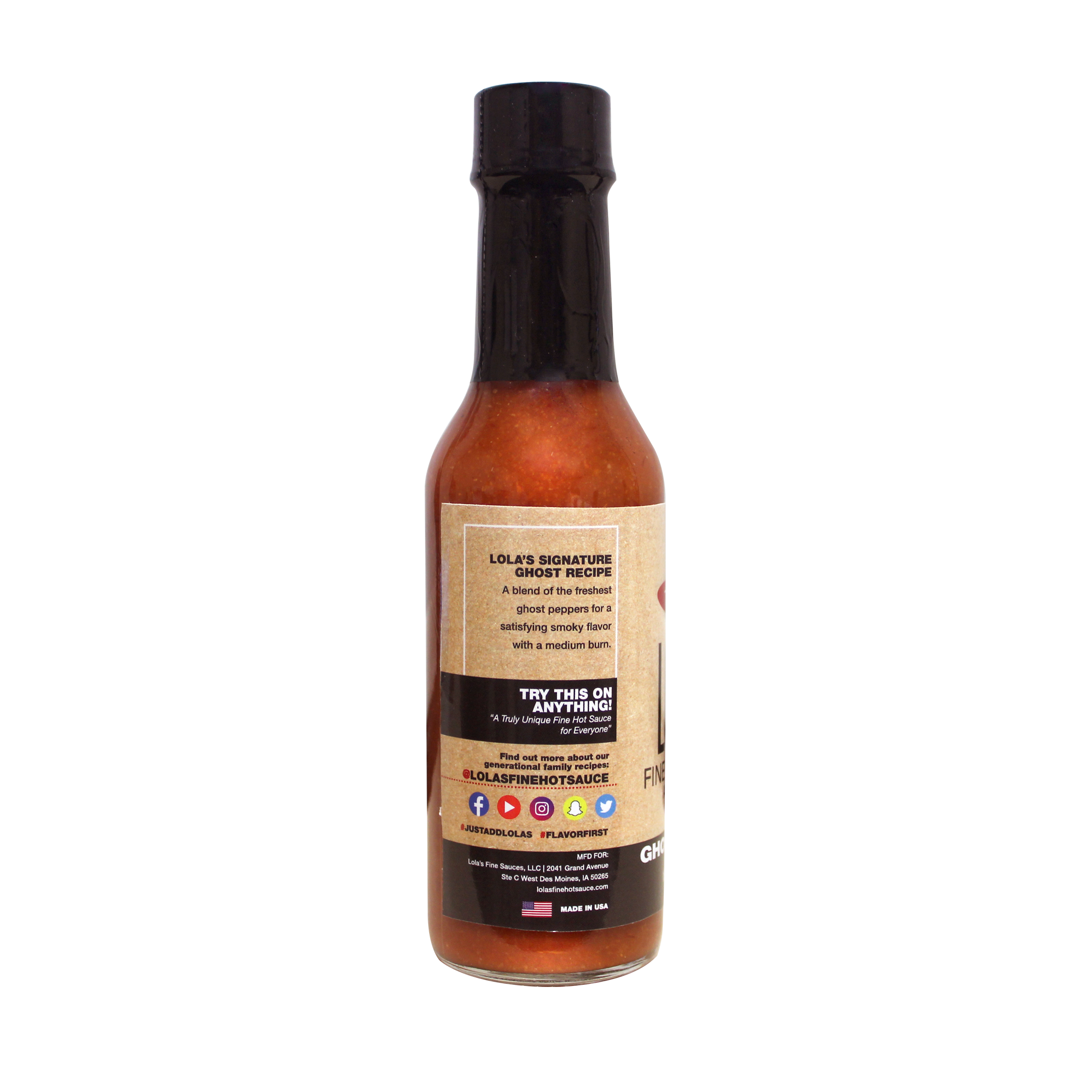 hot sauce, lola, natural, pepper, spicy, nongmo, gluten free, ghost pepper, hot, lolas fine hot sauce