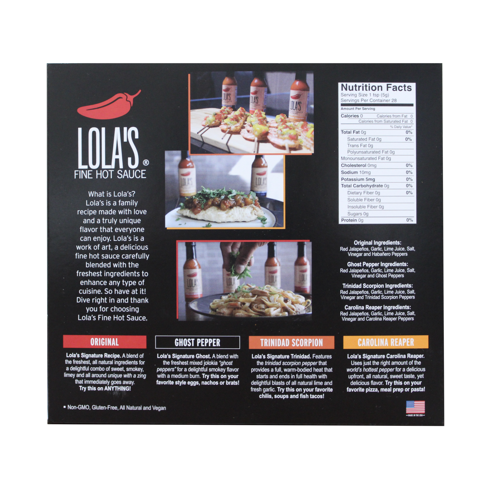Lola's Fine Hot Sauce Gift Set (All 4 flavors 5 oz)